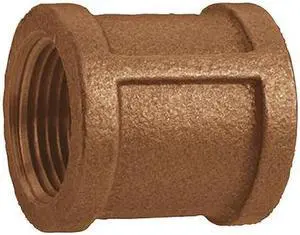 ZORO SELECT 1VFF3 Red Brass Coupling, FNPT, 2-1/2" Pipe Size