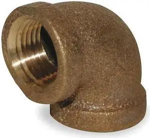 ZORO SELECT 1VEU3 Red Brass 90 Degrees Elbow, FNPT, 1-1/2" Pipe Size