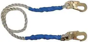 CONDOR G8156 Restraint Lanyard, 6 ft., 310 lb. Weight Capacity, White