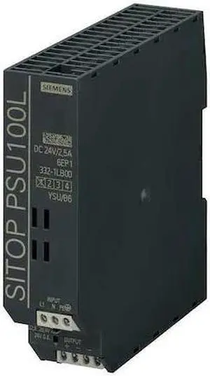 SIEMENS 6EP13321LB00 DC Power Supply, 120/230V AC, 60 W, 2.5 A, DIN Rail