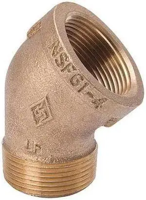 ZORO SELECT 22UL15 45 Degrees Street Elbow Brass 45 Degrees Street Elbow, 1 in