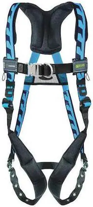 HONEYWELL MILLER ACF-TBSMB Full Body Harness, Vest Style, S/M, Polyester, Blue