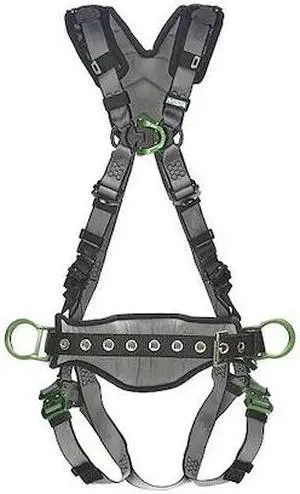 MSA SAFETY 10195126 V-FIT Full Body Harness, M, 400 lb., Quick-Connect Chest/