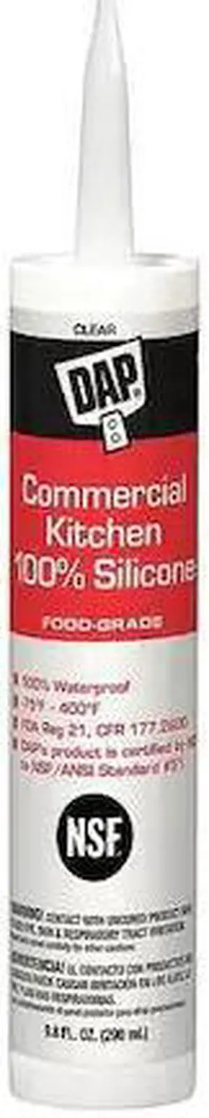DAP 08658 Silicone Sealant, 10 oz, Cartridge, Clear, Silicone Base, Commercial