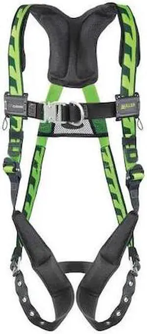 HONEYWELL MILLER ACF-TBSMG Full Body Harness, Vest Style, S/M, Polyester, Green