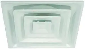 ZORO SELECT 4MJV3 8 in Square 3 Cone Ceiling Diffuser, White
