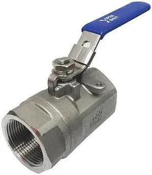 ZORO SELECT 1WMZ6 1-1/4" FNPT Stainless Steel Ball Valve Inline