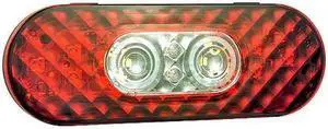 GROTE 54672 Back-Up Light,LED,Red/Clear