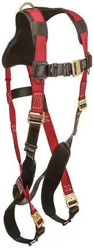 CONDOR 35KU88 Full Body Harness, Vest Style, XL/2XL, Polyester, Red
