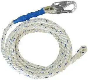 FALLTECH 8125 Vertical Lifeline,White,Steel Hardware