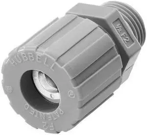 HUBBELL WIRING DEVICE-KELLEMS SHC1022CR Liquid Tight Connector,1/2 in., Gray