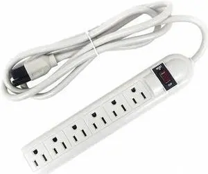 POWER FIRST 52NY43 Outlet Strip,6,6 ft.,5-15R