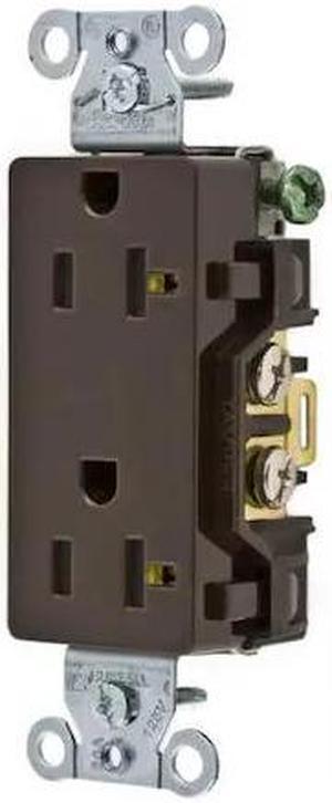 HUBBELL WIRING DEVICE-KELLEMS DR20 Straight Blade Receptacle, 5-20R, 20 A, 125V