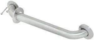 ZORO SELECT 15188 Concealed Wall Mount Grab Bar, 24" L, Stainless Steel,