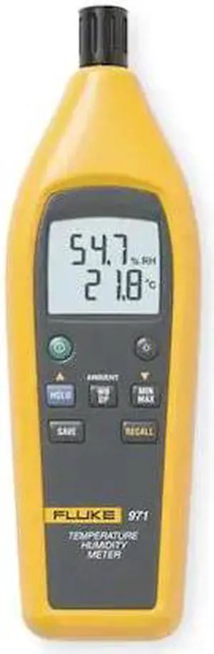 FLUKE Fluke 971 Temp/Humdty Mtr,5 to 95 per Rel Hum Rnge