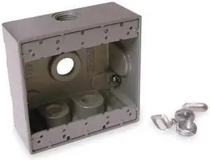 BELL OUTDOOR 5335-0 Weatherproof Electrical Box, 31 cu in, Double Gang Box