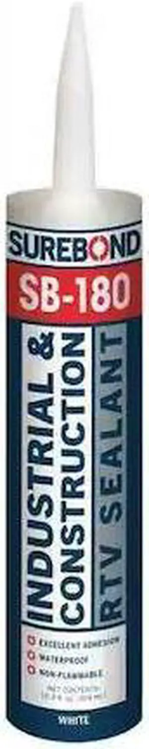 SUREBOND SB-180 T WH Acetoxy Cure Silicone Sealant, 10.3 oz, White, Temp Range