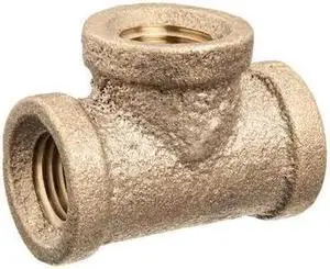 ZORO SELECT ZUSA-PF-10451 Tee Brass Brass Class 125 Pipe Fittings, 3/8 in