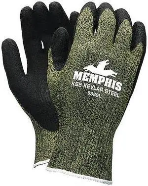 MCR SAFETY 9389M Cut Resistant Gloves,Black/Ylw,M,PR