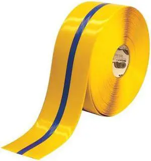 MIGHTY LINE 4RYBCTR Floor Marking Tape, Rubber, No Legend, Blue, Yellow, 4 in W. MIGHTY LINE 4RYBCTR Floor Marking Tape, Rubber, No Legend, Blue, Yellow, 4 in W.