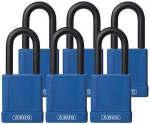 ABUS 74/40 KAX6 BLUE Lockout Padlock, KA, Blue, 1-3/4"H, PK6