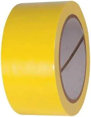 ZORO SELECT 15D726 Floor Marking Tape, vinyl, Solid, Yellow, 2 in W., 2.4 mil