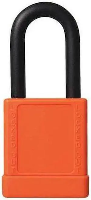ZORO SELECT 48JT63 Lockout Padlock, Keyed Alike, Aluminum, Orange, 1 1/2 in