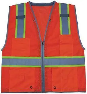 CONDOR 11K782 Medium Class 2 High Visibility Vest, Orange