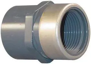 ZORO SELECT 835-130SR PVC, Stainless Steel Female Adapter, Socket x FNPT, 1 in