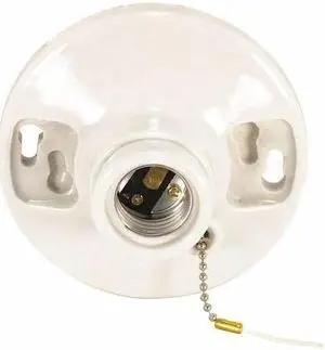 SATCO 90/443 Lamp Holder,250W,250V,White