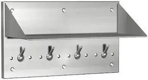 ACORN CONTROLS 1824 Book Shelf w/Clothes Hooks,SS