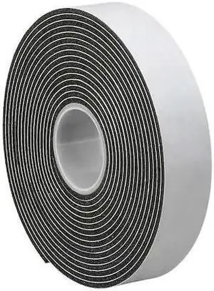 3M 1/5/08 Foam Tape, 125 mil Thick, Vinyl, Black