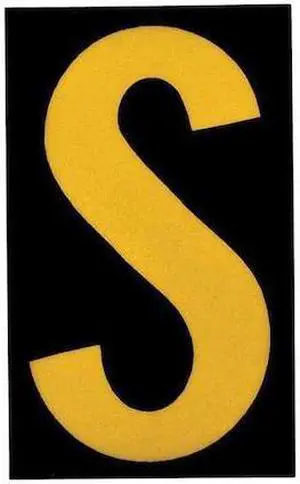 BRADY 5890-S Reflective Numbers And Letters,S,PK25