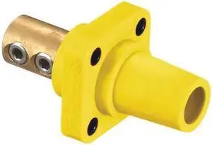 HUBBELL WIRING DEVICE-KELLEMS HBLFRY Receptacle,4 to 4/0,Female,Ylw,Taper
