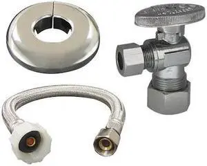 KISSLER 88-1025 Water Supply Kit,3/8,12in.L,SS,Comp