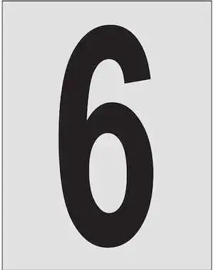 BRADY 5900-6 Number Label,1in.H Character,PK25
