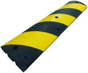 ZORO SELECT 29NH35 Speed Bump, Rubber, 2 1/4 in H, 6 ft L, 12 in W, Black/Yellow