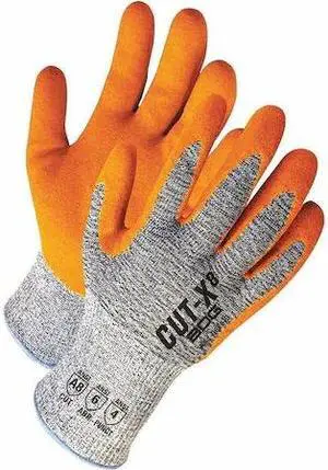 BDG 99-1-9628-6 Grey HPPE Cut Resistant Orange Sandy Nitrle Palm, Size XS (6)
