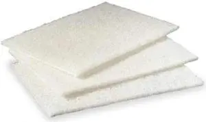 3M 00048011074450 Scouring Pad, 6"L, 9"W, Nylon, Wh, PK60