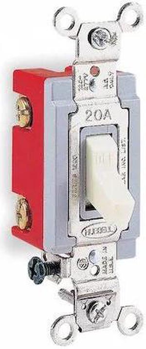 HUBBELL WIRING DEVICE-KELLEMS HBL1222I Wall Swtch,2-Pol,120/277V,20A,Ivry,Toggl