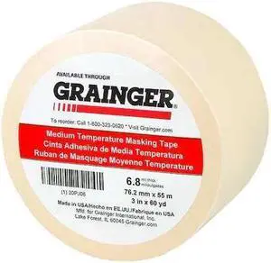 ZORO SELECT 20PJ06 Painter's Tape, 3 in W x 60 yd L, 6.8 mil Thick, Tan, Rubber ZORO SELECT 20PJ06 Painter's Tape, 3 in W x 60 yd L, 6.8 mil Thick, Tan, Rubber