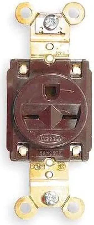 HUBBELL WIRING DEVICE-KELLEMS HBL5661 Straight Blade Receptacle, 6-15R, 15 A,
