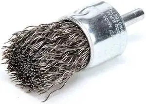 WEILER 93127 Crimped Wire End Wire Brush, Steel, 1"