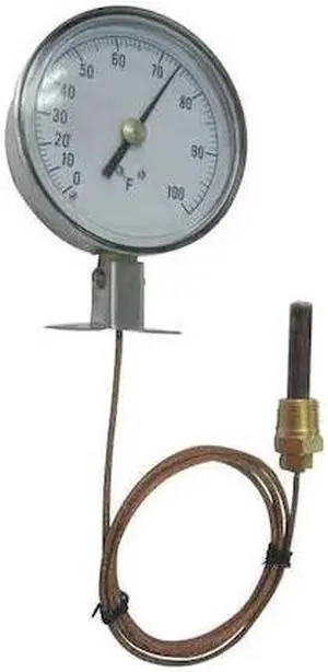 ZORO SELECT 12U607 Analog Panel Mt Thermometer,30 to 240F
