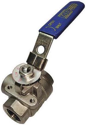 ZORO SELECT G-SSTW-100 1" FNPT Stainless Steel Ball Valve Inline