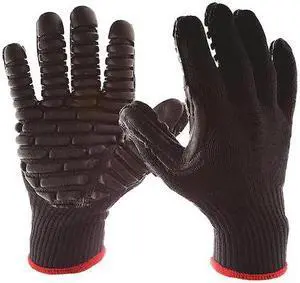 IMPACTO BLACKMAXXISO50 Coated Gloves, Chloroprene, Blocks, Palm, Not Rated