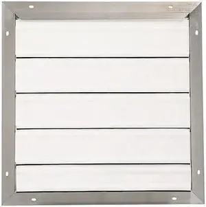 DAYTON 4C558 18 in 21"H-W 5.75"L Aluminum Backdraft Damper, 18-1/2 in x 18-1/2