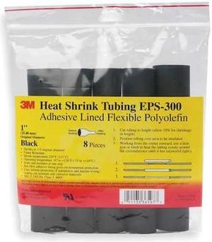 3M EPS300-3/16-6"-BLACK-10-10 PC PKS Adhesive Lined Heat Shrink Tube, Thin