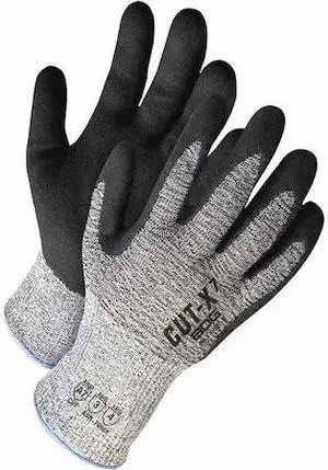 BDG 99-1-9627-10 Grey HPPE Cut Resistant Black Sandy Nitrle Palm, Size XL (10)