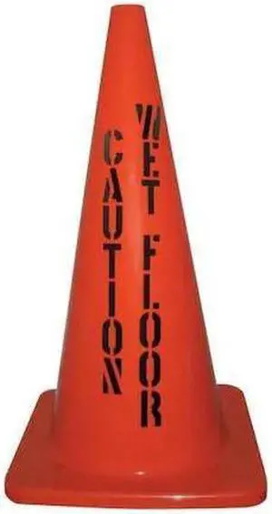 ZORO SELECT 6FHC8 Traffic Cone, PVC, Non-Reflective, 18" Height, 2.3 lb,